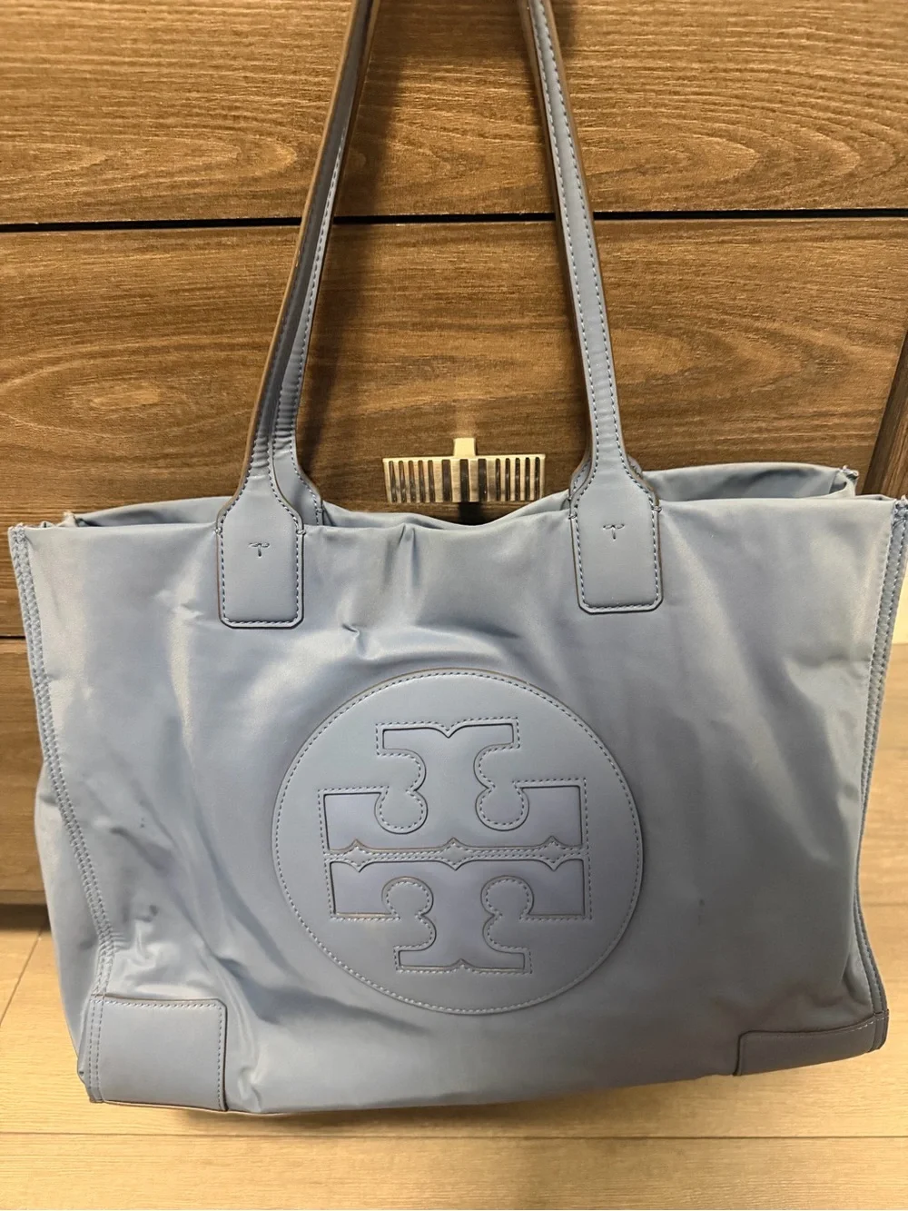Tory Burch Powder Blue Logo Tote
